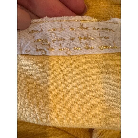 Jens Pirate Booty‎ Dress Women Large Yellow Sunshine Crinkle Ipanema Shirt Midi - Picture 9 of 10